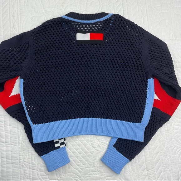 Hilfiger Collection •S• open knit mesh racing top - Picture 4 of 8